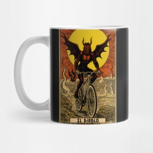 El Diablo: The Devil Riding a Bike Tarot Card Art Mug